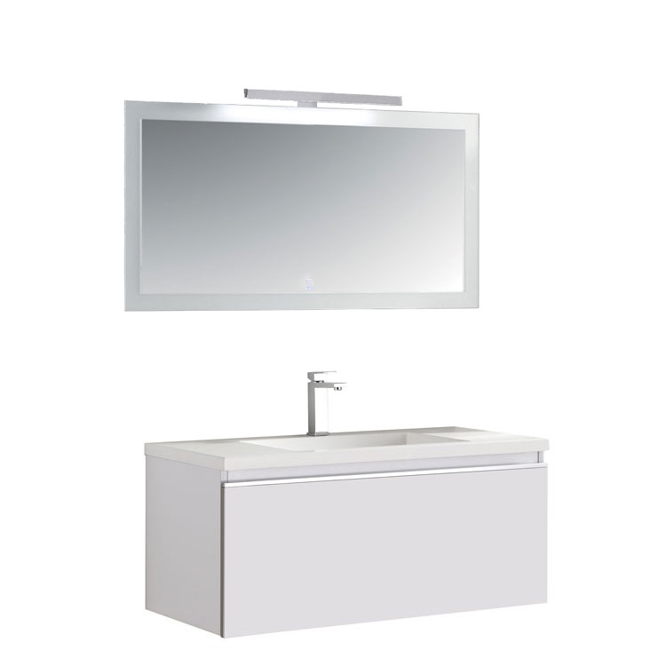 StoneArt Set di mobili da bagno Milano ME-1000 bianco 100x45