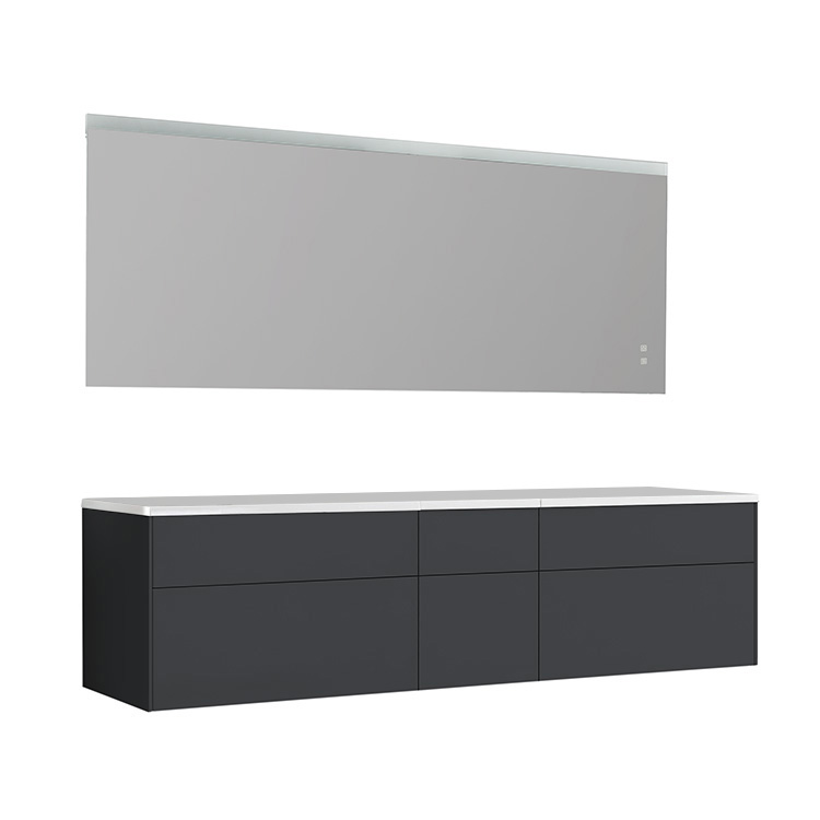 StoneArt Set di mobili da bagno Venice VE-2000pro grigio scuro 200x52