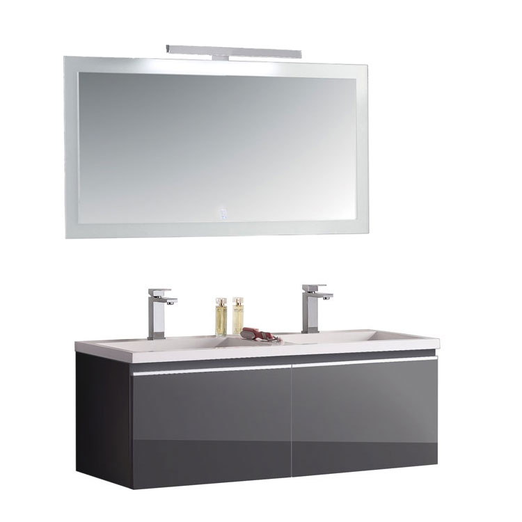 StoneArt Set di mobili da bagno Milano ME-1200 grigio scuro 120x45