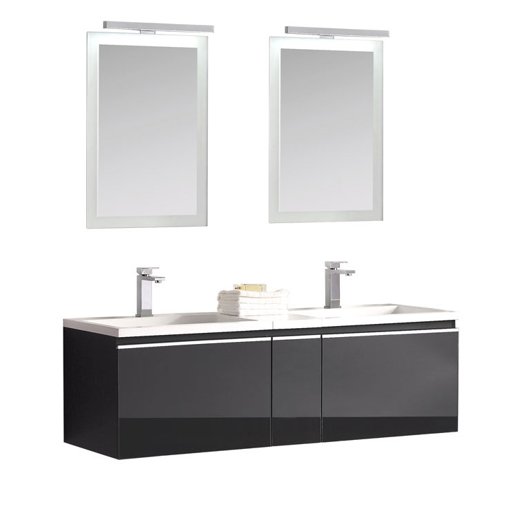StoneArt Set di mobili da bagno Milano ME-1400 grigio scuro 140x45