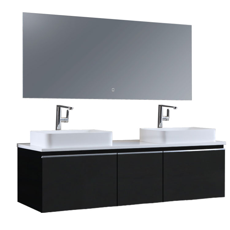 StoneArt Set di mobili da bagno Milano ME-1600pro-5 grigio scuro 160x