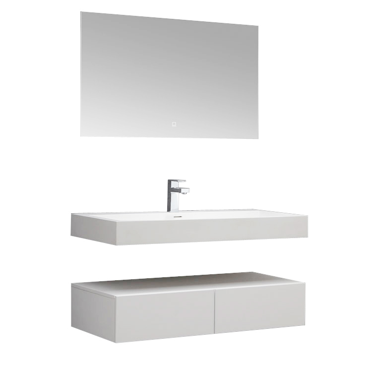 StoneArt Set di mobili da bagno LP4512 bianco 120x48cm lucido