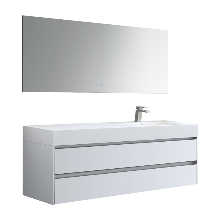 StoneArt Set di mobili da bagno Milano ML-1600 bianco lucido 160x48 d