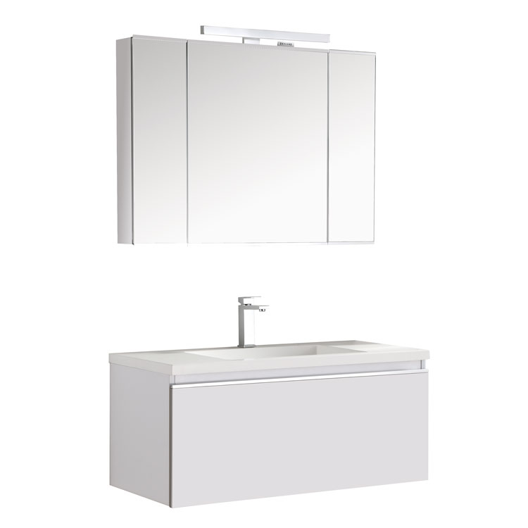 StoneArt Set di mobili da bagno Milano ME-1000-1 bianco 100x45