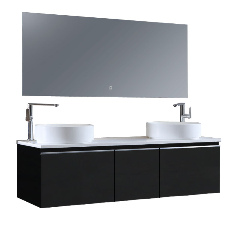 StoneArt Set di mobili da bagno Milano ME-1600pro-6 grigio scuro 160x