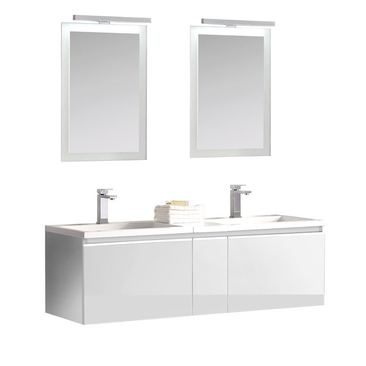 StoneArt Set di mobili da bagno Milano ME-1400 bianco 140x45