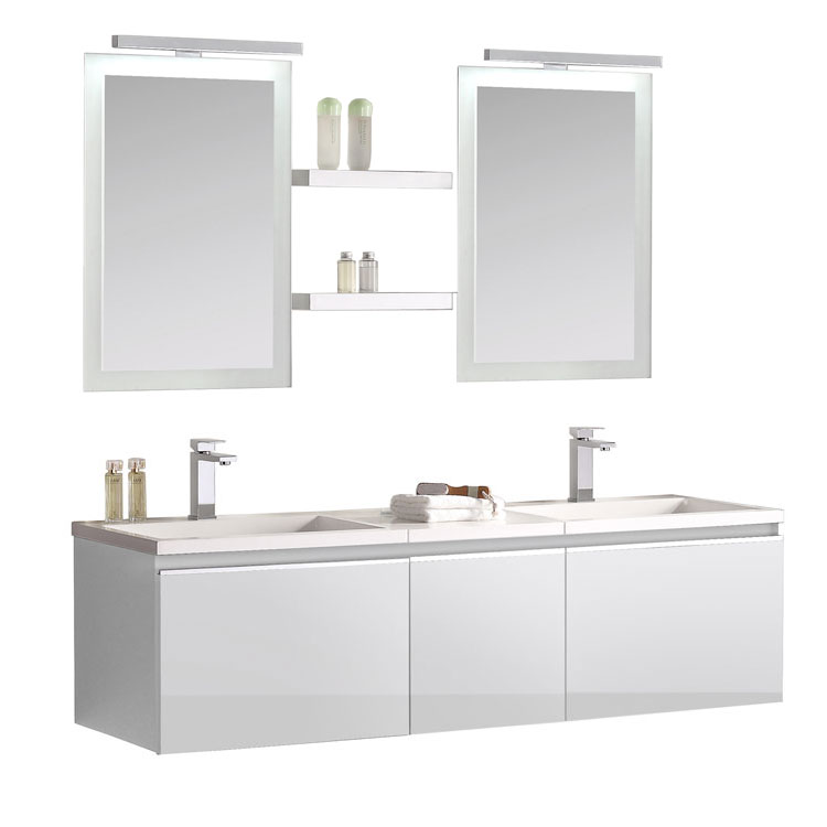 StoneArt Set di mobili da bagno Milano ME-1600 bianco 160x45