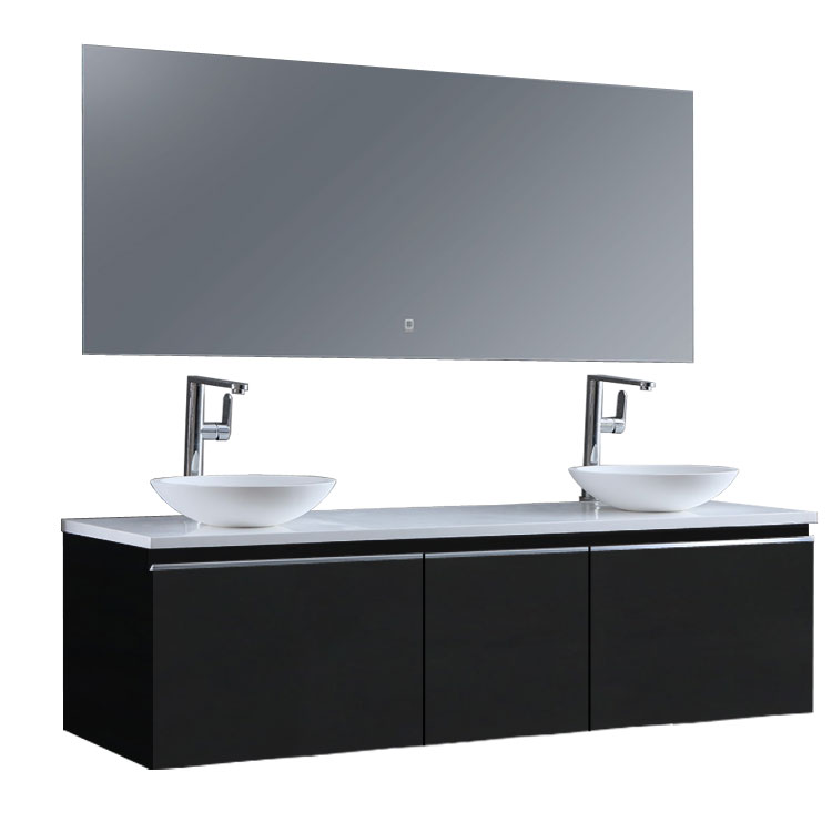 StoneArt Set di mobili da bagno Milano ME-1600pro-4 grigio scuro 160x
