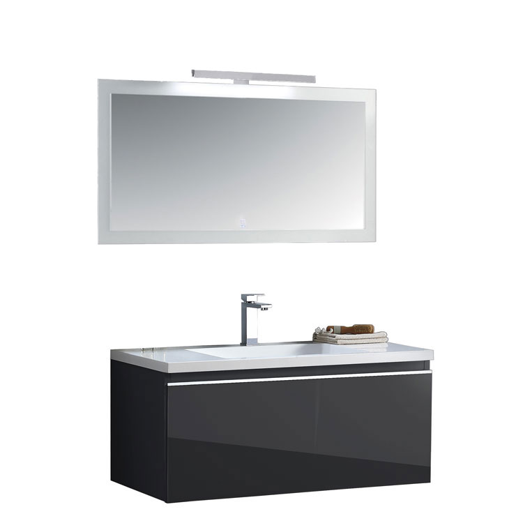 StoneArt Set di mobili da bagno Milano ME-1000 grigio scuro 100x45