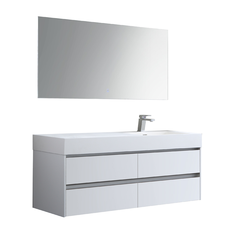 StoneArt Set di mobili da bagno Milano ML-1400 bianco lucido 140x48 d