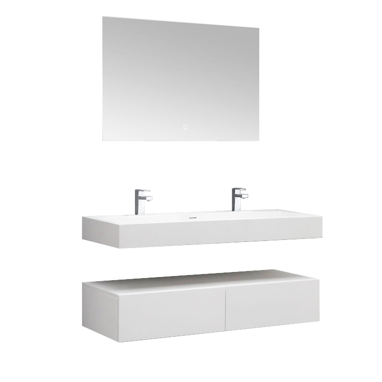 StoneArt Set di mobili da bagno LP4512-1 bianco 120x48cm lucido