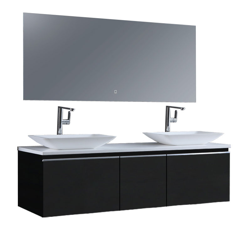 StoneArt Set di mobili da bagno Milano ME-1600pro-1 grigio scuro 160x