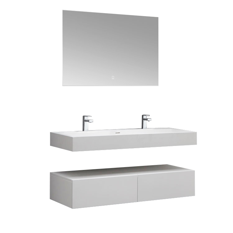 StoneArt Set di mobili da bagno LP4512-1 bianco 120x48cm opaco